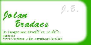 jolan bradacs business card